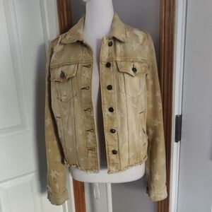 Kut From The Kloth Julia Carmel Colored Distressed Star Design Size Small